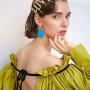 Latiiz Dangle Faux Leather Earrings for Women Lightweight Handmade Colorful Petal Earrings Teardrop Sets as Lovely Outfit Jewelry