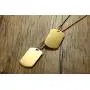 Vnox Free Engraving Mens Stainless Steel Double Dog Tag Pendant Necklace,Black/Gold Plated,Free Chain 24''
