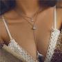 Yalice Layered Boho Starfish Necklace Chain Shell Y Necklaces Silver Jewelry for Women and Girls
