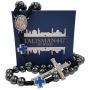 TALISMAN4U Black Hematite Beads Catholic Rosary Divine Mercy Medal Blue Cross Father Bead Religious Jewelry Gift Box