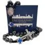 TALISMAN4U Black Hematite Beads Catholic Rosary Divine Mercy Medal Blue Cross Father Bead Religious Jewelry Gift Box