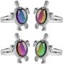 Acchen Mood Ring Dolphins Mermaid Turtle Guitar Eyes Change Color Decorations 5pcs