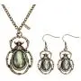 MANZHEN Antique Bronze Abalone Shell Bug Wildlife Necklace Scarab Earring Woodland Animal Jewelry Set