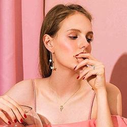 9 Pairs Tassel Threader Drop Earring Set Gold Long Chain Ear Link Earrings Cute Butterfly Star Heart Pearl Dangle Earring Crystal Rhinestone Bridal Wedding Jewelry Gifts for Women Girls