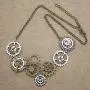 RechicGu Style A Watch Clock Clockwork Hand Gear Cog Steampunk Necklace Vintage Gold and Silver
