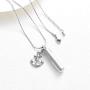 constantlife Cylinder Cremation Jewelry for Ashes 316L Stainless Steel Urn Pendant Memorial Necklace with Small Accessories Charms Keepsake