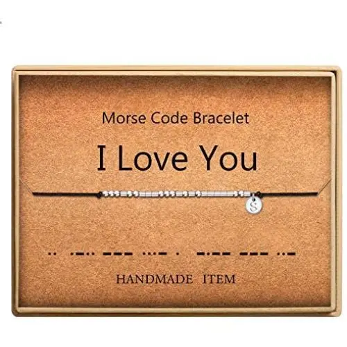 SANNYRA Morse Code Bracelet Initial Disc Beads on Adjustable Silk Cord I Love You Friendship Bracelet 26 Letters Alphabets Inspirational Gift for Women SANNYRA Morse Code Bracelet Initial Disc Beads on Adjustable Silk Cord I Love You Friendship Bracelet 26 Letters Alphabets Inspirational Gift for Women