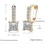 Elegant 18K Gold Plated Cubic Zirconia Dangle Earrings Pearl Drop Earring For Girls Womens Nice Gift (2 Pcs)