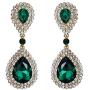 BriLove Womens Fashion Wedding Bridal Crystal Teardrop Infinity Dangle Earrings