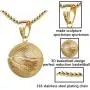 Basketball Pendant Gold Stainless Steel Chain Sports Necklace Hip-hop Jewelry Basketball Fans Gift (Gold) Basketball Pendant Gold Stainless Steel Chain Sports Necklace Hip-hop Jewelry Basketball Fans Gift (Gold)