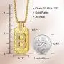 ETEVON Gold Initial Letter Necklace Pendant Chain Bling Alphabet Capital Personalized for Women Men Jewerly Gift for Birthday Girlfriend Boyfriend