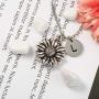 Joycuff Sunflower Necklace Dainty Letter Jewelry Silver Daisy Flower Charm Chain Pendant Personalized Monogram Inspirational Gifts for Her Women Daughter Sister Wife Best Friend