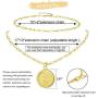 Andsion Dainty Gold Initial Necklaces for Women & Girls Chain Necklace, 18K Gold Plated Layered Necklaces for Women Personalized Coin 26 Letter Necklace Pendant Paperclip Necklace Jewelry Gifts