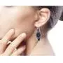 NOVICA Lapis Lazuli .925 Sterling Silver Dangle Earrings Johari Treasure