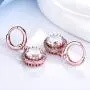 GULICX Womens Rose Gold Electroplated Zircon Vintage Style Round Hoop Earrings Dangle Leverback GULICX Womens Rose Gold Electroplated Zircon Vintage Style Round Hoop Earrings Dangle Leverback