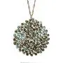 Niumike Handmade Crystal Circle Pendant Necklace for Women Disc Long Statement Necklaces with Box