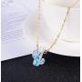 YINLIN Danity Tiny White Opal Cactus Jewelry Plant Cactus Pendant Necklace Gift for Friendship