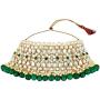 Aheli Elegant Indian Traditional Wedding Wear Kundan Pearl Encrusted Choker Necklace Set with Jhumki Earrings Ethnic Bollywood Party for Women