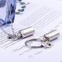 HooAMI Pet Paw Heart Charm & Cylinder Memorial Urn Necklace Stainless Steel Cremation Jewelry