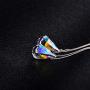 AOBOCO 925 Sterling Silver Drop Dangle Earrings with Aurora Borealis Teardrop Crystals