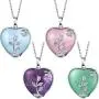 Heart Healing Crystal Necklaces Quartz Silver Rose Wrapped Gemstone Jewelry