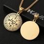 HZMAN Stainless Steel Sigil of Archangel Thavael Talisman Pendant Necklace 22+2 Inch Chain