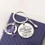 FUSTMW Fibromyalgia Awareness Keychain Gifts Fibromyalgia Awareness Ribbon You are Braved Than You Believe Fibromyalgia Inspiration Jewelry