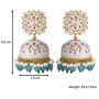 Aheli Ethnic Wedding Wear Floral Designed Enamel Jhumki Drop Dangle Earrings Indian Fashion Jewelry for Women
