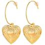 Women Girls 18K Gold Plated Cute Heart Locket Dangle Drop Earrings,with Gift Box