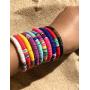 VALIJINA 12Pcs Heishi Surfer Bracelets Set - Handmade Rainbow Bead Bracelet for Women Girls African Vinyl Disc 6mm Beads Stretch Bracelets Vsco Boho Stackable Friendship Bracelets Summer Beach Jewelry