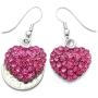 Valentines Day Red Heart Earrings Love Be Mine Dangle Hook Style Paved Rhinestone Fashion Jewelry