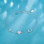 925 Sterling Silver Bracelet 14K Gold Plated Italian Bead Charm Link Chain Diamond Bracelet for Women Teen Girls