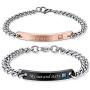 Relationship Bracelets for Couples Him Her Engraved Moon Of My Life My Sun and Star Stainless Steel Pink Black Couples Bracelets for Boyfriend Girlfiend Wife Husband Men Women Teens Girls Boys