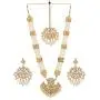 Jwellmart Womens Diva Collection White Kundan Stone Faux Pearl Rani Haar Necklace Earrings Set Jwellmart Womens Diva Collection White Kundan Stone Faux Pearl Rani Haar Necklace Earrings Set