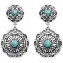 Rosemarie Collections Womens Western Concho Style Turquoise Drop Statement Post Earrings, 2''