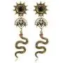 Retro Personality Snake Dangle Earrings Holoow Hot Wheels Rhinestone Alloy Drop Earrings Bohemian Fashion Religious Totem Ear Jewelry