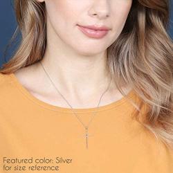 RIAH FASHION Dainty Simple Religious Charm Necklace - Minimal Pendant Delicate Chain Cross Valentines Gift Christian Jewelry