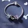 FOREVER QUEEN Black Cat Charm in 925 Sterling Silver with Black Enamel& 5A Zircon for Pandora Bracelet Necklace, Animal Head Bead Charm- Your Lucky Cat Women Men Girls Boys Gifts