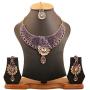 Touchstone Indian Bollywood Intricately Crafted Diamond Look Rhinestone Crystal Colorful Wedding Designer Jewelry Necklace Set in Gold and Silver Tone for Women.