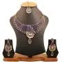 Touchstone Indian Bollywood Intricately Crafted Diamond Look Rhinestone Crystal Colorful Wedding Designer Jewelry Necklace Set in Gold and Silver Tone for Women.