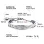HUANIAN Stainless Steel 6mm Width 2 Row of Crystal Bangle Cuff Bracelet with Heart Extend Chain for Women