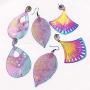 3 Paris Large Statement Lightweight Anodized Rainbow Filigree Drop Dangle Earrings for Women Summer Fashion