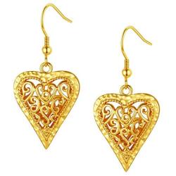 FindChic Vintage Indian Earrings for Women Ethnic Antique Carving Hollow Out Patterned Heart/Chili/Waterdrop/Moon Dangle Earrings for Girls, with Jewelry Box