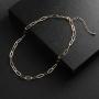 Tewiky 14k Gold Plated/Silver Paperclip Link Chain Choker Necklace Simple Dainty Jewelry for Women Girls