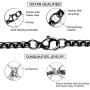 OSTAN 2.0 MM 3MM 4MM 5MM Black Square Rolo Cable Chain, Round Box Necklace, Stainless Steel Chain Necklace Men Women Jewellery