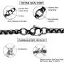 OSTAN 2.0 MM 3MM 4MM 5MM Black Square Rolo Cable Chain, Round Box Necklace, Stainless Steel Chain Necklace Men Women Jewellery