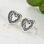 ERLUER 925 Sterling Silver Mickey Mouse Stud Earrings Cubic Zirconia for Women Girls Wedding Jewelry Earring (Heart Mickey Earrings)