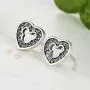 ERLUER 925 Sterling Silver Mickey Mouse Stud Earrings Cubic Zirconia for Women Girls Wedding Jewelry Earring (Heart Mickey Earrings)