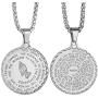 Mens Necklace Christian Lords Prayer,Stainless Steel Bible Verse Serenity Pendant Jewelry for Women
