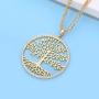 Ouran Long Chain Necklace for Women,Celtic Tree of Life Pendant Necklace Gold and Silver Necklace CZ Crystal